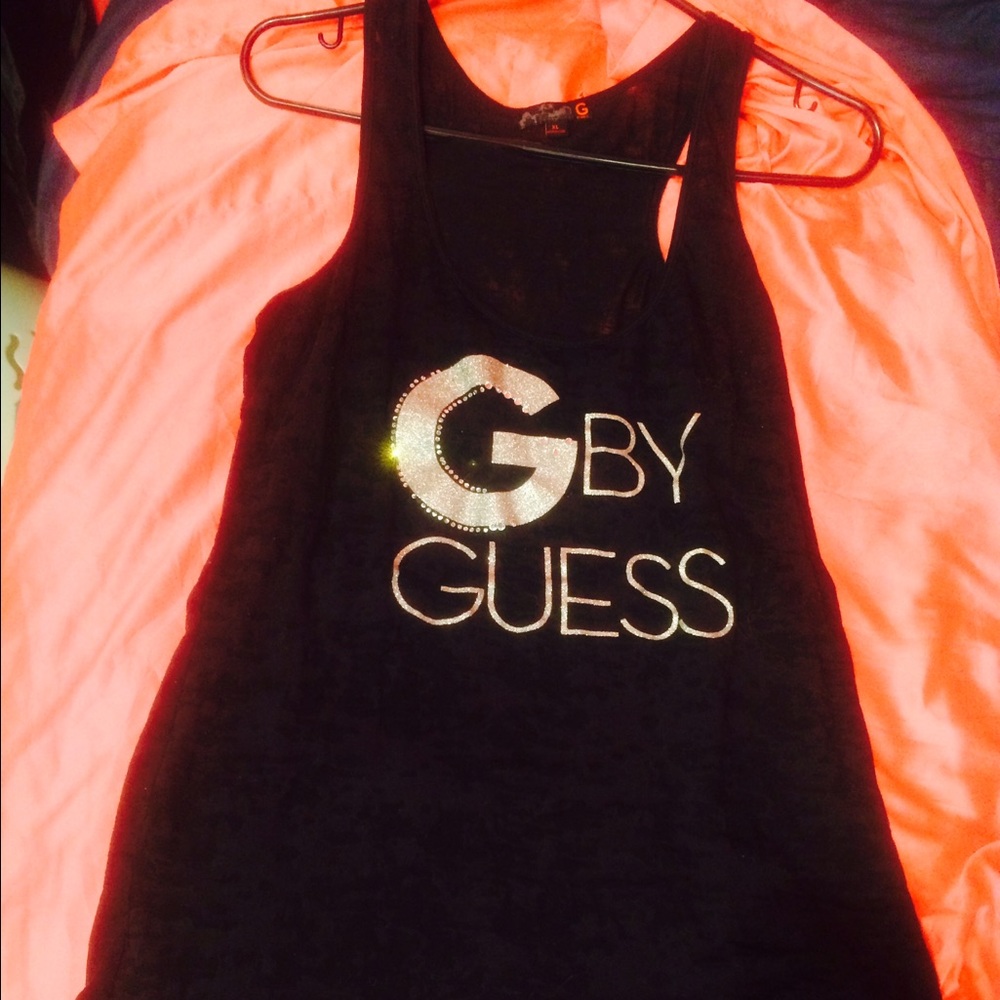 G by Guess semi see through black tank top. - Picture 2 of 5